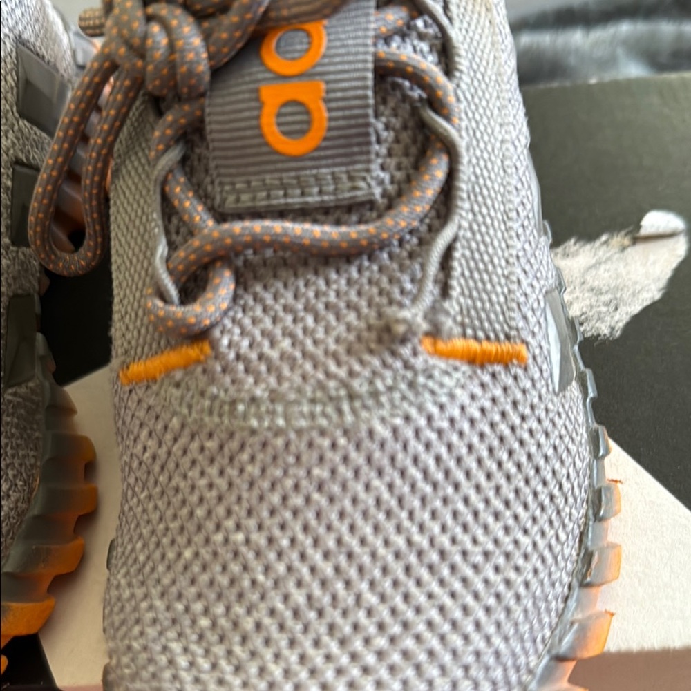 Adidas Gray and Orange Sneakers with Knit Mesh Upper - Picture 3 of 6
